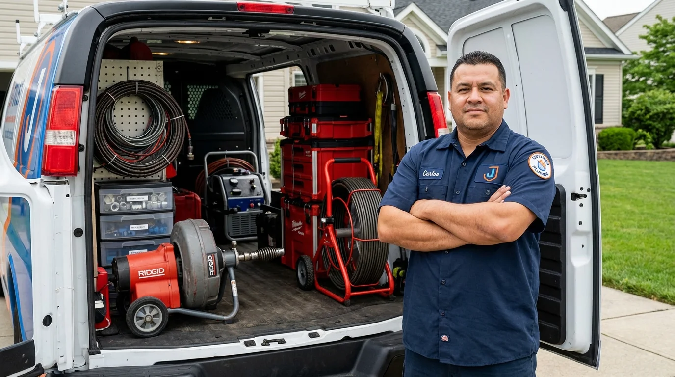 Professional drain cleaning equipment and Johns Plumbing LLC plumber in Manning